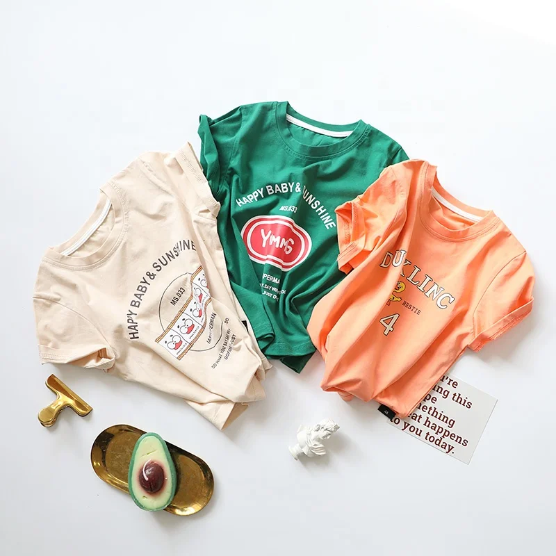 Tee boys T-shirt clothes cotton infant toddler tops custom printing t shirts for children