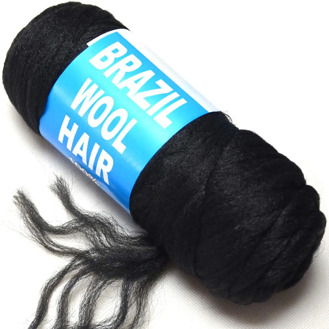 High Quality Afro Yarn Synthetic Fiber Brazilian Wool Braiding Hair Bulk for Crochet Extensions