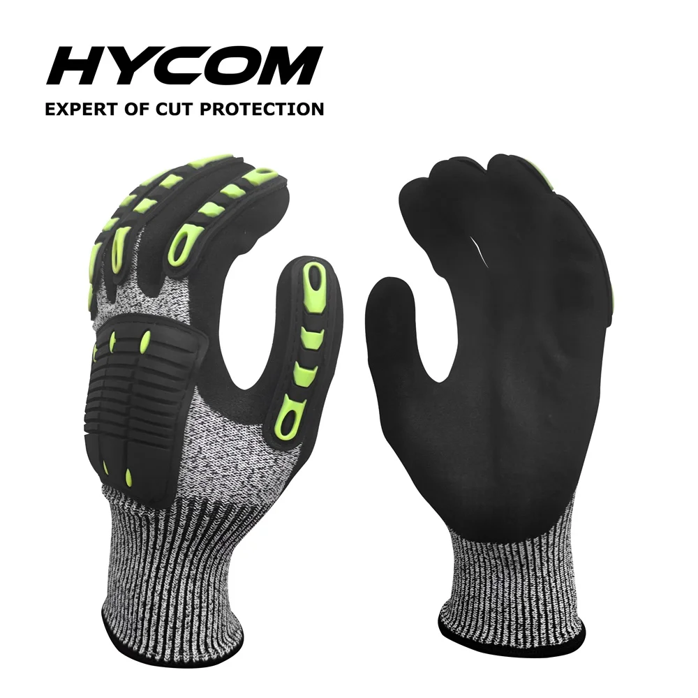 HYCOM ANSI Certified Anti Impact Cut Resistant TPR Gloves Mechanic Impact Resistant Gloves
