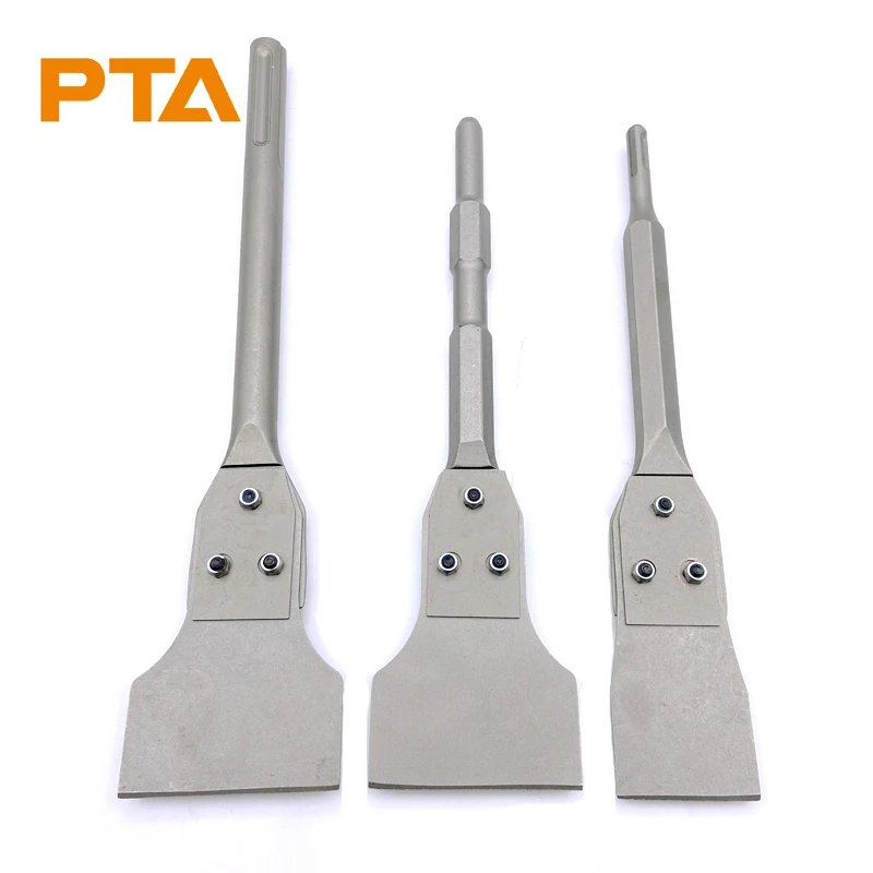 SDS plus  SDS MAX Hex hammer blade  chisel Thinset Removal Chisel Bit Floor Scraper set