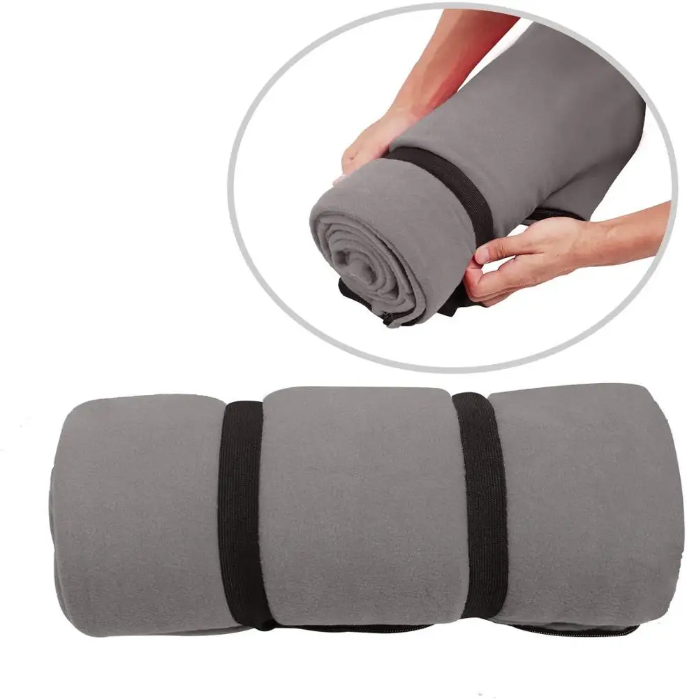 NPOT Outdoor Fleece Sleeping Bag Liner with Hood Great for Adult Warm or Cold Weather foldable bed with carrying bag