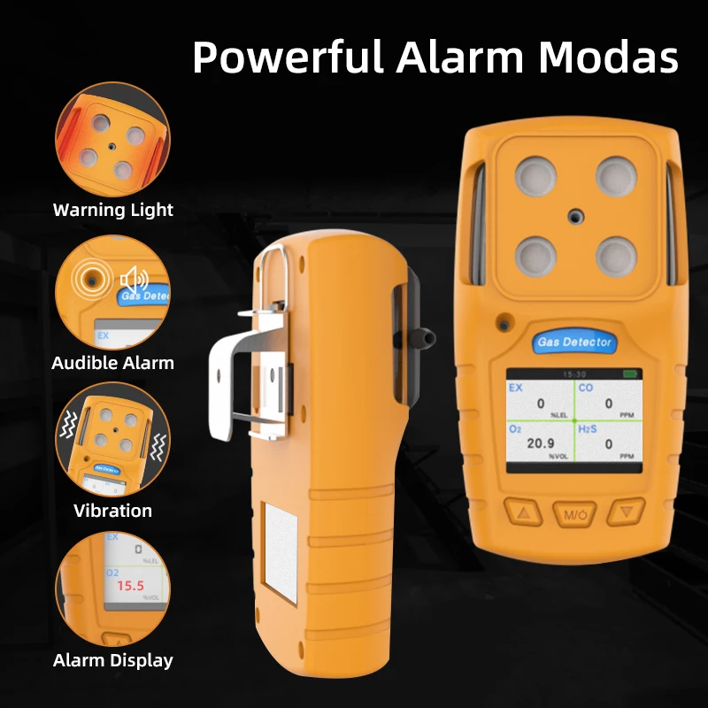 Factory Portable 4 in 1 Gas Detector Monitor,H2s Co O2 EX NH3 SO2 Gas Leak Detector, Available in stock
