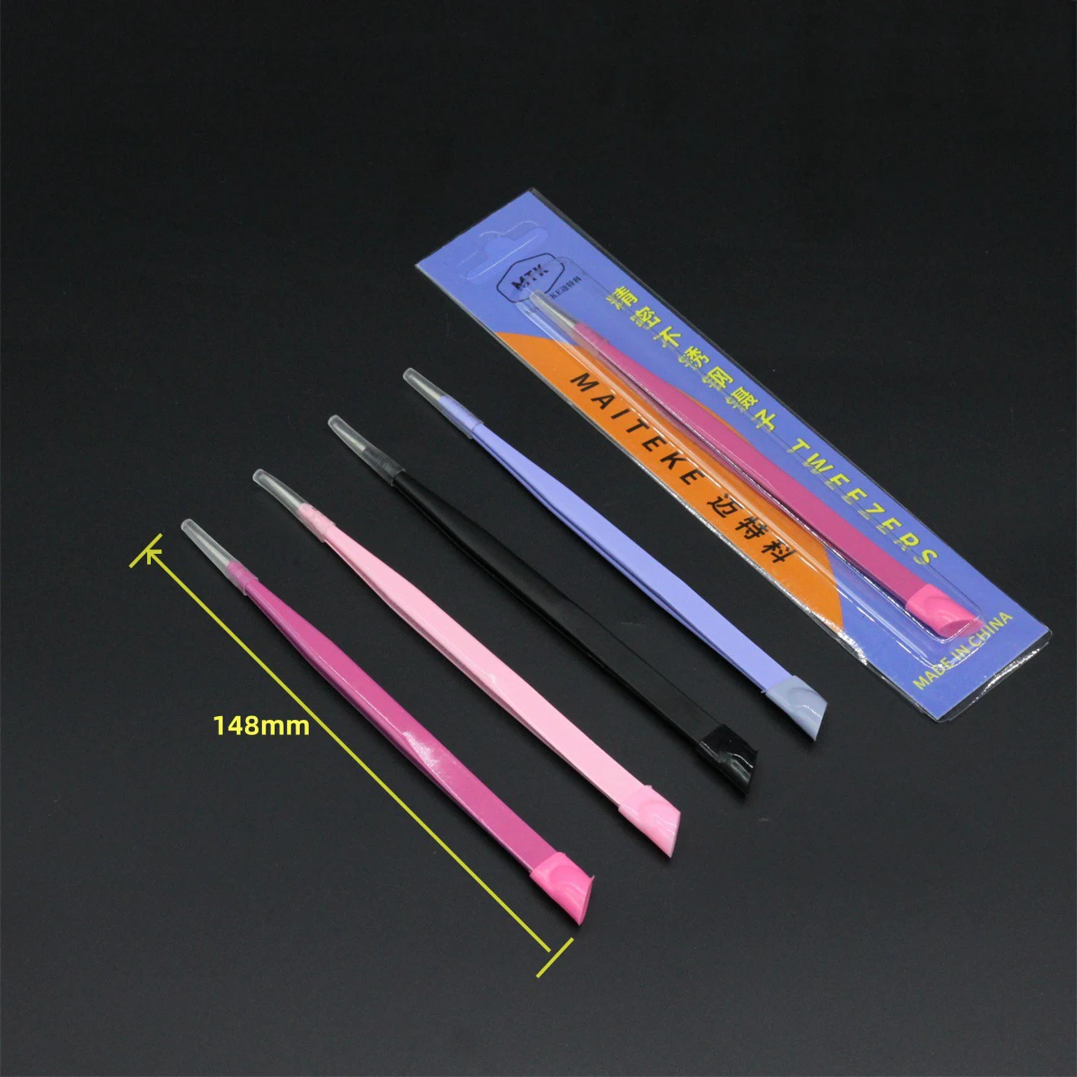 Double Pressing Head Silicone Rhinestones Pick up Manicure Tools Eyelash Extension Nail Art Tweezers Set Nail Tweezers