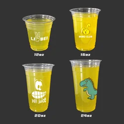Custom RPET/PET cola sprite drink clear plastic disposable cup for beverage