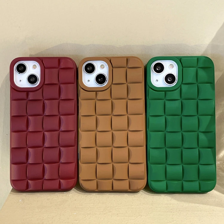 Fashion Phone Case For Iphone 14 12pro 11 Pro Max X Xr Xs Plus Hot Style Design Stereoscopic Checkered Back Cover