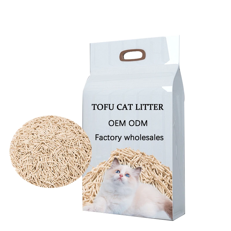 Hot Selling Bulk Flushable Dust Free Cat Litter Wholesale Premium Tofu Cat Litter Sand Clumping Odor Controlling Kitty Litter