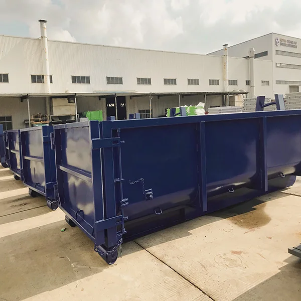 Hooklift bin waste managment open top stackable hook lift dumpster