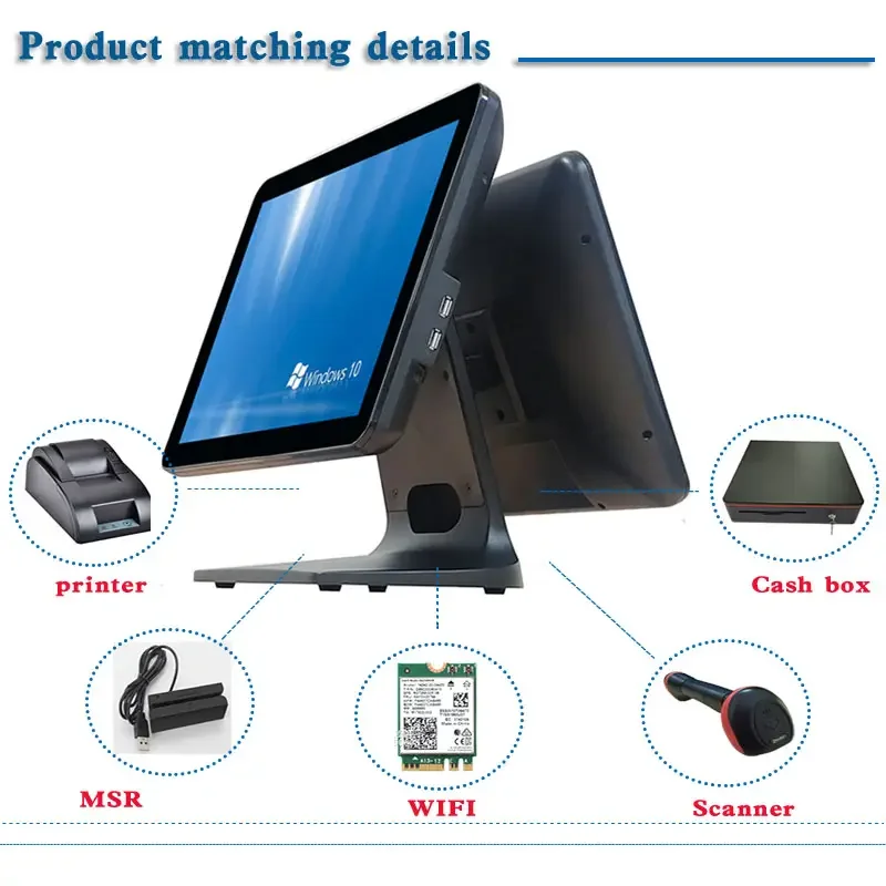 Новый 15 6 дюймов Все-в-одном Windows сенсорный экран POS система для использования в ресторане