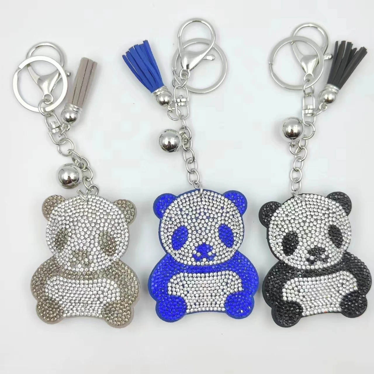 Рекламный брелок со стразами панда милый мультяшный Хрустальный брелок Панда Студенческая сумка брелок кулон