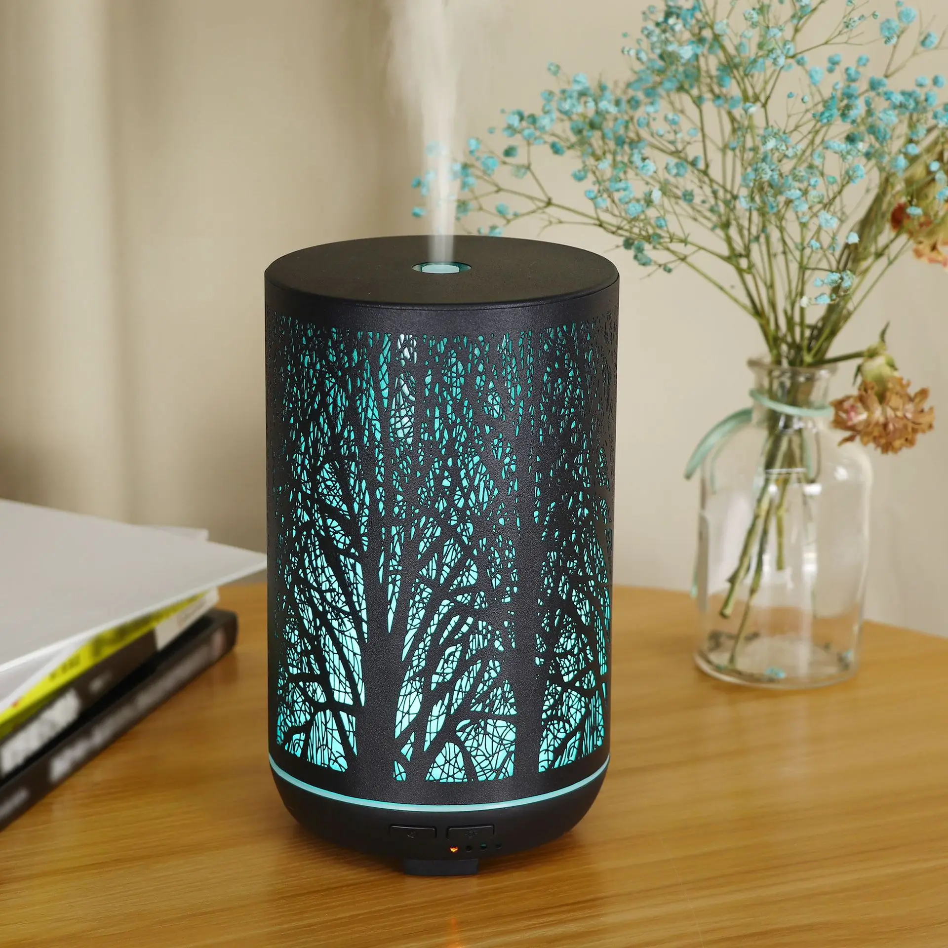 300ml Iron Metal Ultrasonic Aromatherapy Diffuser Craft Luxury Aroma Essential Oil