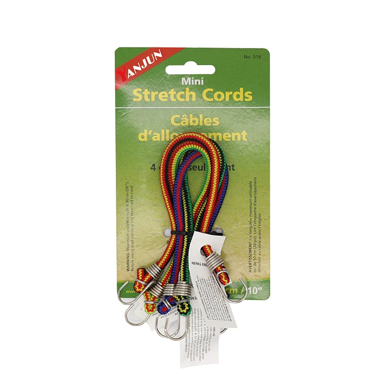 Manufacturer wholesale high elastic durable portable rubber and polyester woven bungee cord