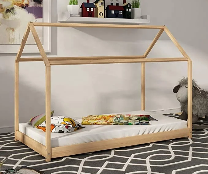 
Manufacturer price junior toddler kids bed Scandinavian style solid wooden frame 