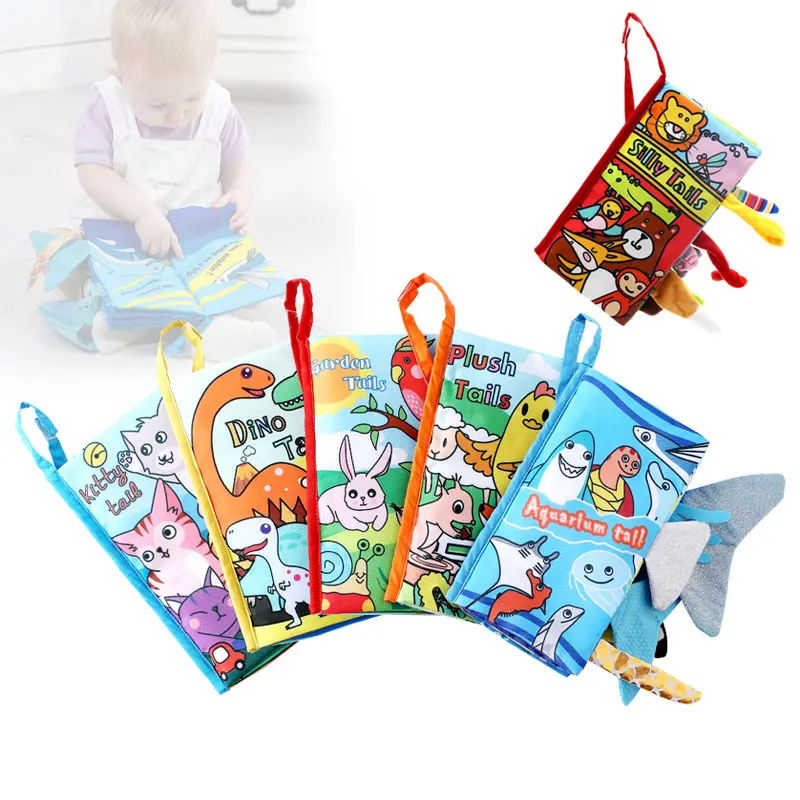 Baby Rattles Mobiles Toy Soft Animal Cloth Book Newborn Stroller Hanging Bebe Early Learning Educate Toys 0 12