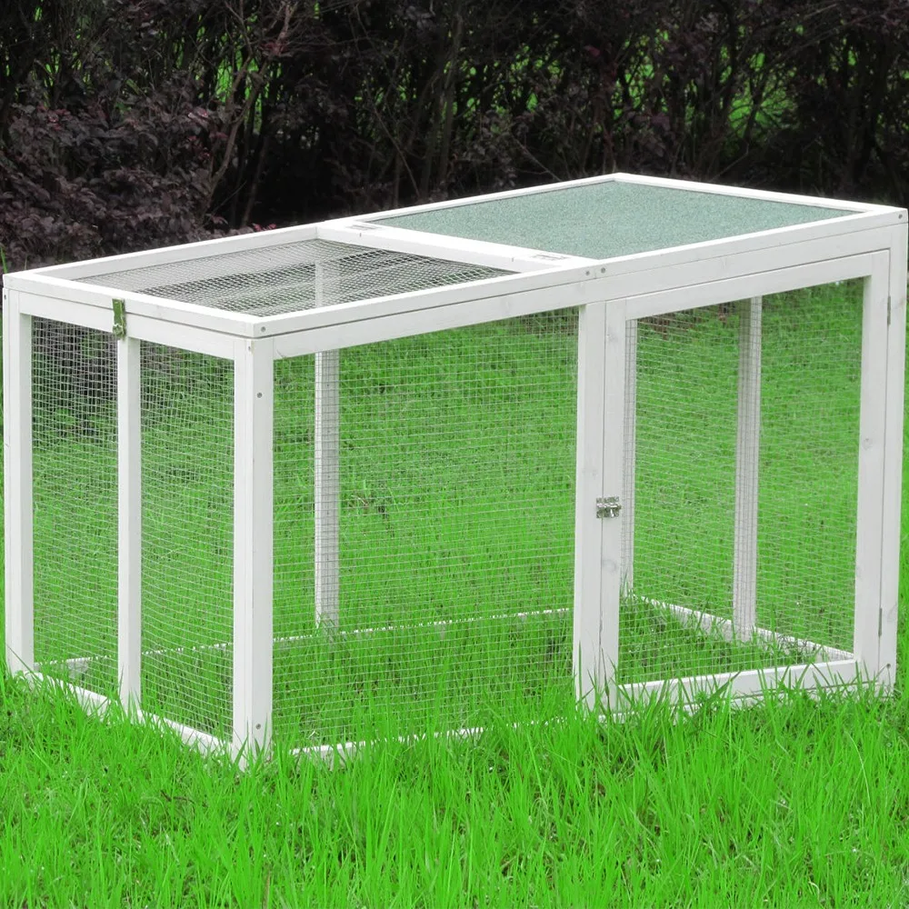 New Wooden Chicken Coop House Outdoor Rabbit Hen Pet Houses Cages With Large Metal Walk In Chicken Run Cages