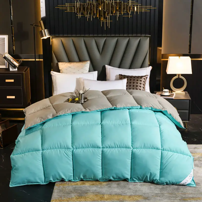 Super soft fluffy microfiber filling reversible color bed comforter set king wholesale