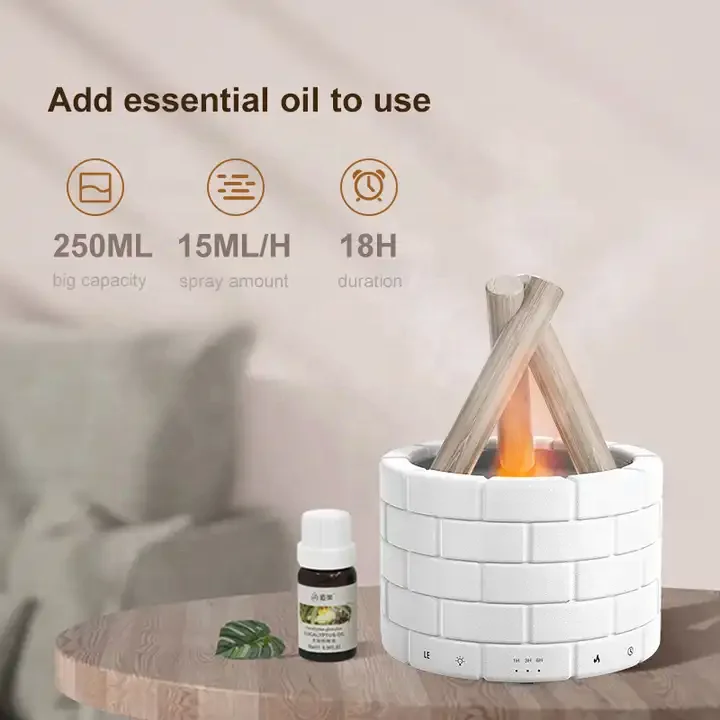 Wholesale H10 Bonfire Aromatherapy Diffuser 280ML Flame Air Humidifier Popular Essential Oil Diffusers