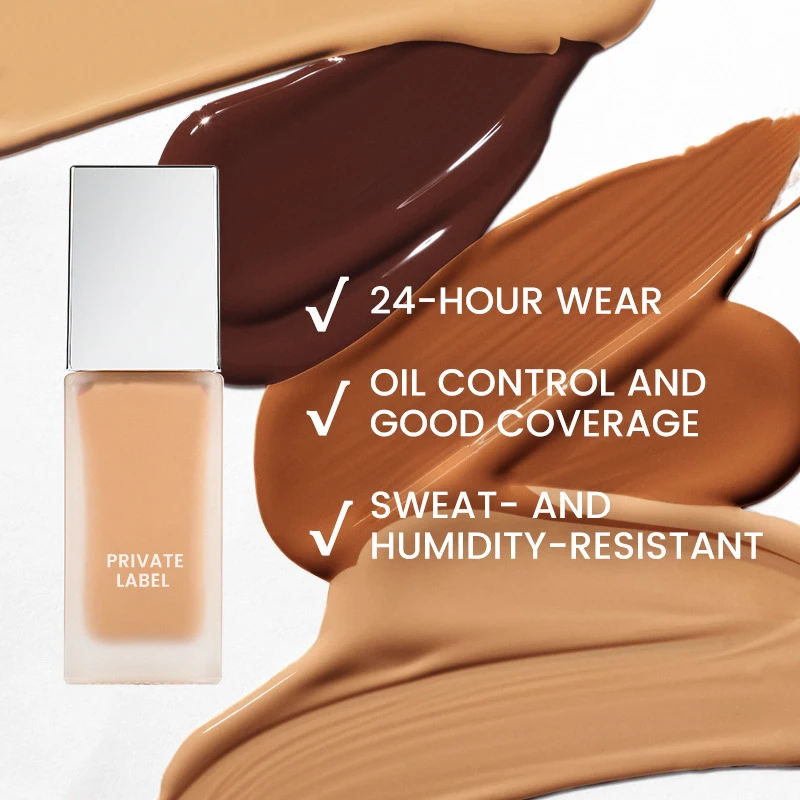 Private Label Vegan Waterproof Long Lasting Luminous Matte Cushion Face Non-Comedogenic Full Coverage Makeup Liquid Foundation