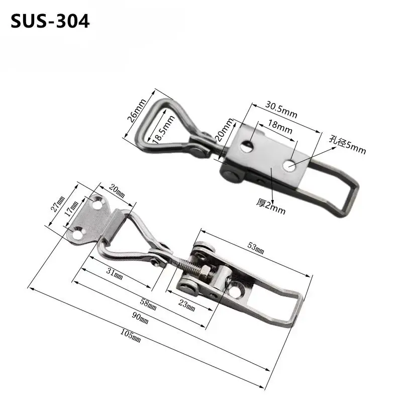 4001 Plus with triangle screw loop lock Adjustable Small Self-Locking Toggle Latch Clip