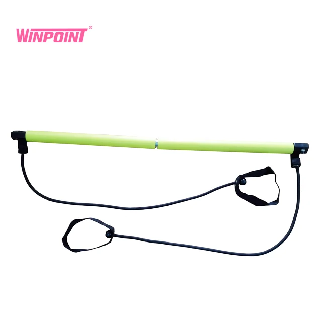 WINPOINT FITNESS hot Popular sleeve latex tube resistance band with bar for Body Fitness Squat