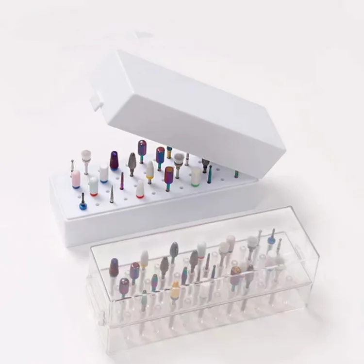 Sales of 48-hole grinding head storage box nail polish head jack display stand Dust proof Box