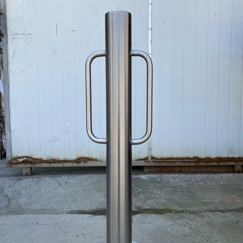Stainless Steel Double D style Post Hoop Cycle bollard type bicycle Stand