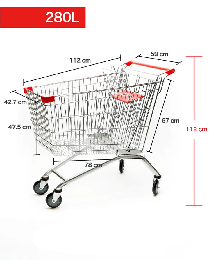 Supermarket Shopping Mall Cheap Price Metal Shopping Trolley Cart