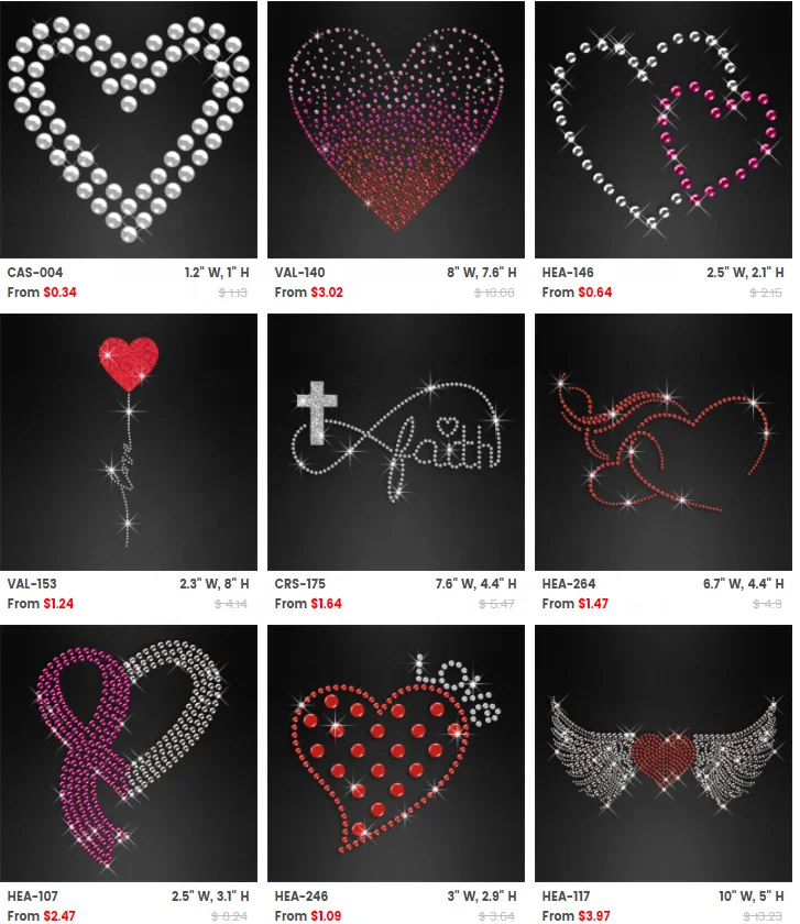 Custom hot fix garment glitter transfers wholesale