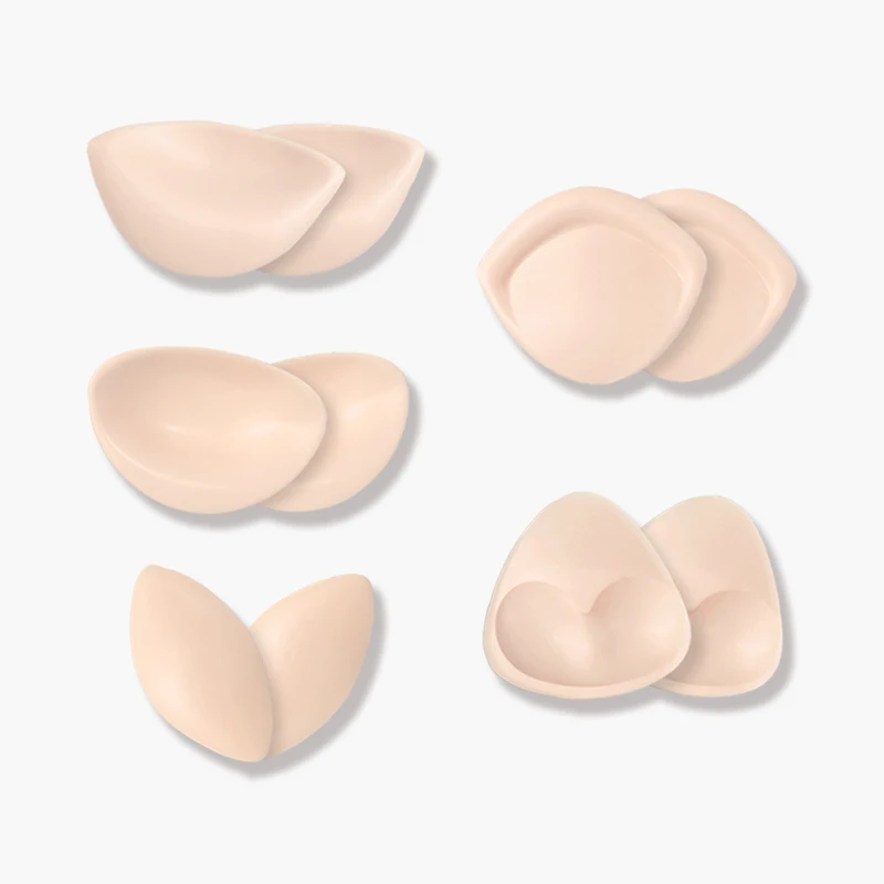 Custom Size Soft Foamed Silicone Bra Pad Reusable Push Up Insert Bra Pad Removable Breast Enhancer Pad