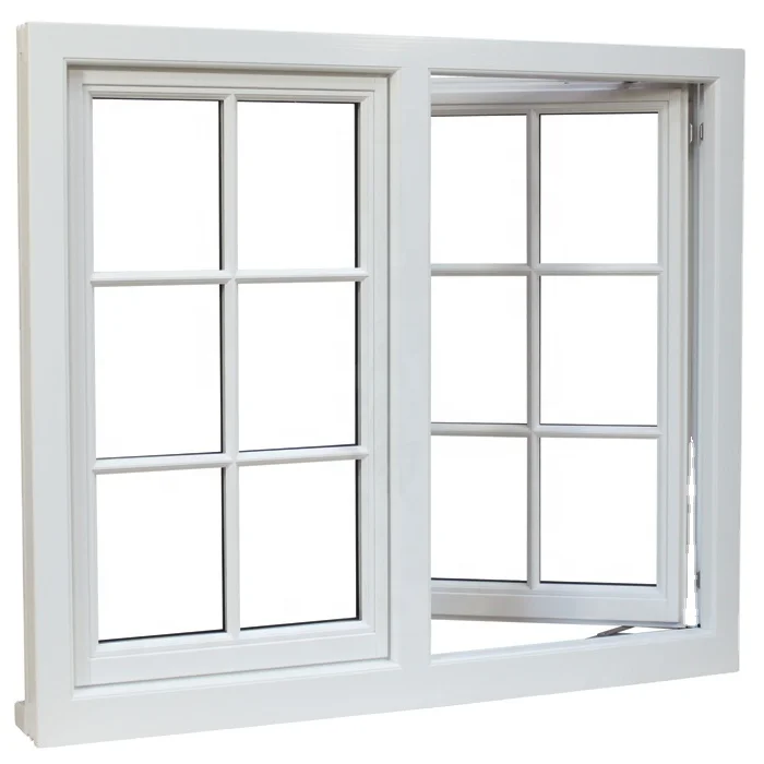 High Standard White Handle European Style Hurricane Upvc Pvc Casement Window
