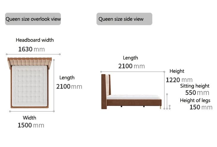 Mornadi Color New Product Fabric Luxury Design Modern King Size Bed