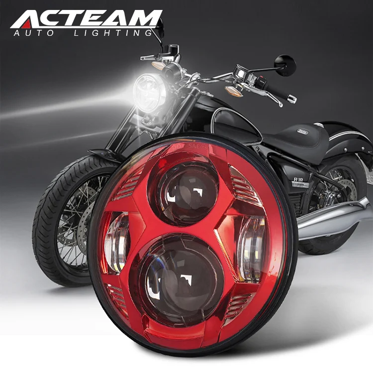  ACTEAM 5 75 дюймовая синяя фара для мотоцикла индивидуальная мотоциклетная система