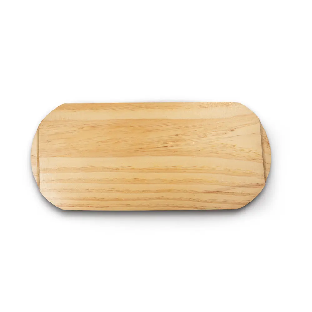 Cast iron non stick hot baking sizzling plate with wooden base