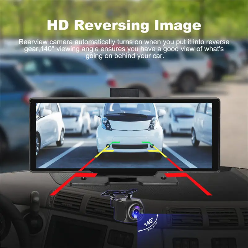 Автомобильный экран с видеорегистратором портативный CarPlay Android Auto Monitor Dual DVR 1080P задняя камера Универсальный