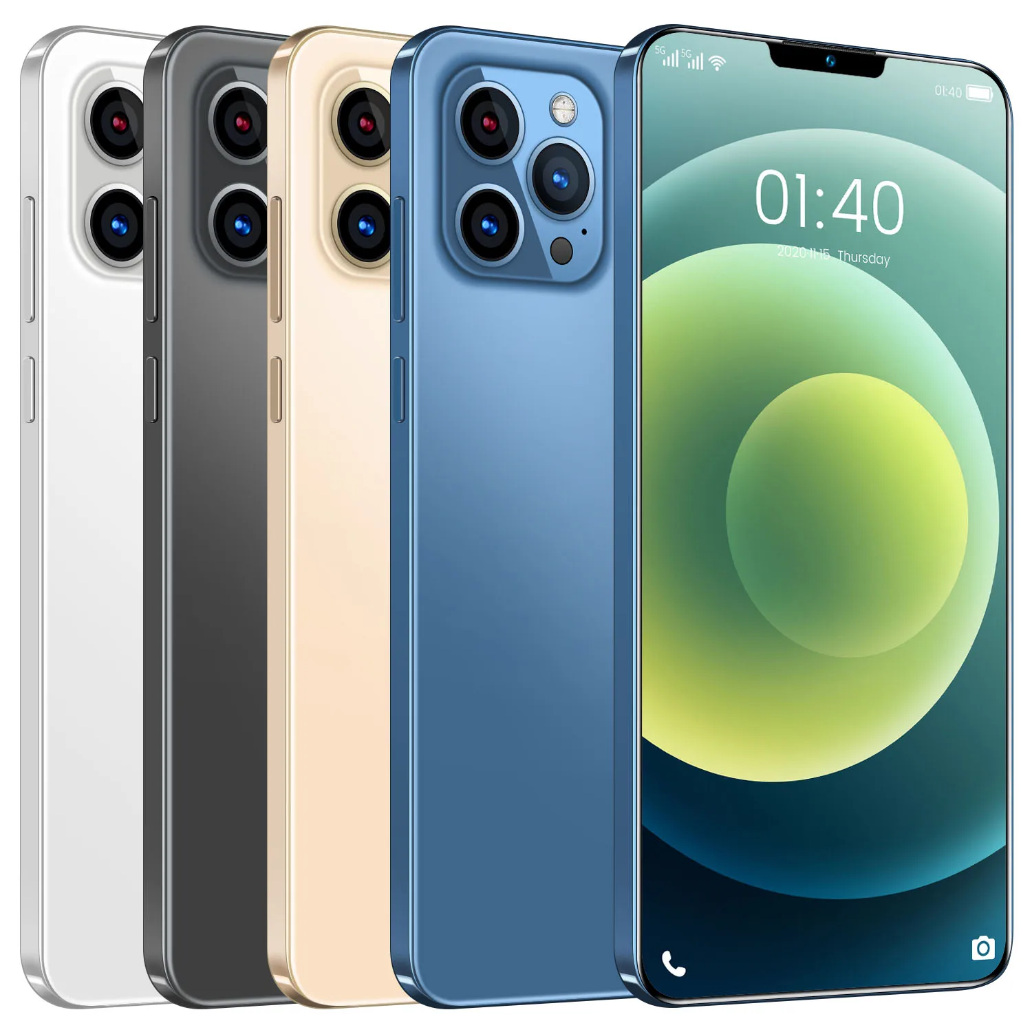  Мобильный телефон Phone12 Pro Max 512 ГБ распознавание лица разблокировка по отпечатку пальца сотовый с поддержкой двух карт смартфон двойным режимом
