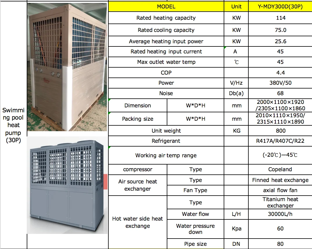 OEM Large heating system outdoor above ground water heater Air Source Heater Swimming Pool Heat Pump for pool