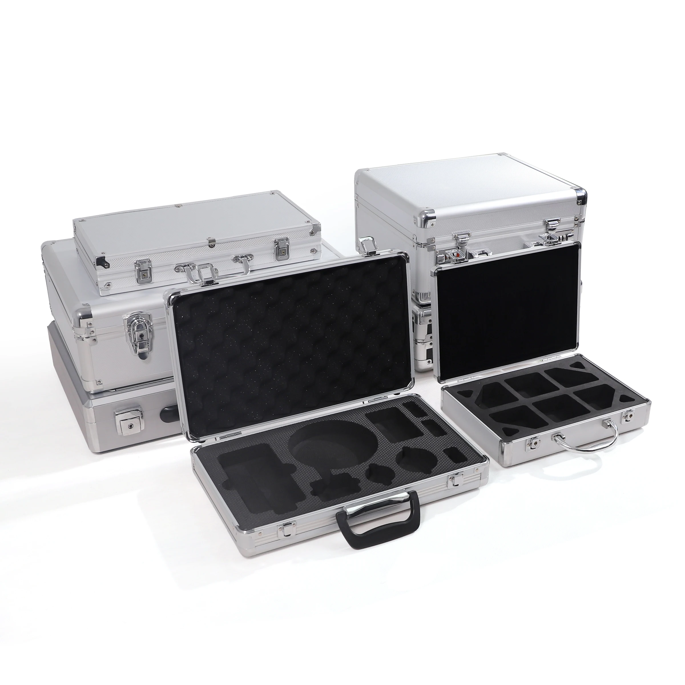 Custom Hard Carrying Storage Flight Lock Briefcases Aluminum Tool Cases Box with EPE/EVA Foam
