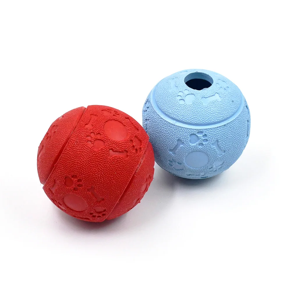 8cm Soft Rubber Snack Food Treat Ball Training Non Toxic Dog Puppy Toy