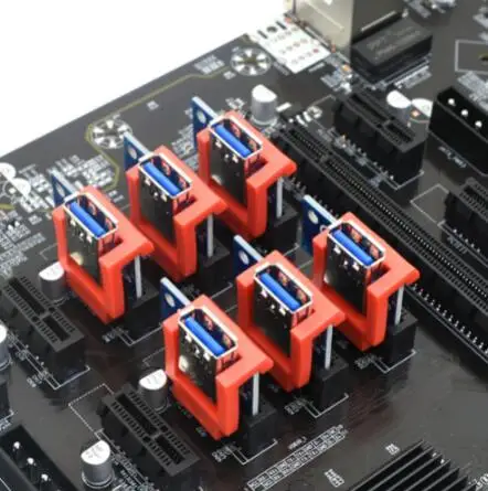 1X фиксатор PCIE Riser Вертикальное Крепление для шкафчика USB-разъем крепежный зажим расширитель кабеля