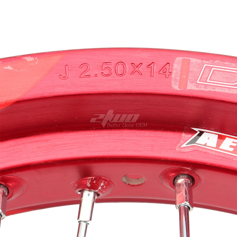 15mm hole hub 2.50 x 14 inch & 3.00 x 14 inch front rear CNC hub Aluminum Alloy Wheel Rims for 110 125 140 dirt pit bike RED