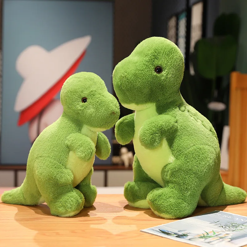 Hot selling super cute  4 types of green dinosaur plush animal toys  stuffed dinosaur doll