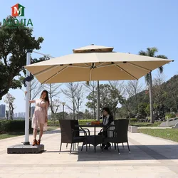 Hot Sale Fade resistant fiberglass Rib Aluminum parasol Garden Offset Outdoor Poolside Cantilever Patio Umbrella