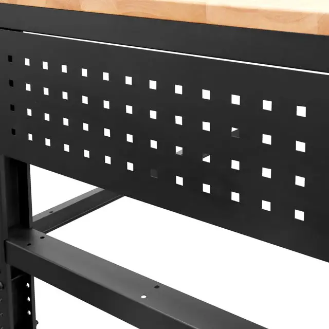 Customized Color Garage 72 Inch Steel Legs Wood Top Removable Workbench With Wheels