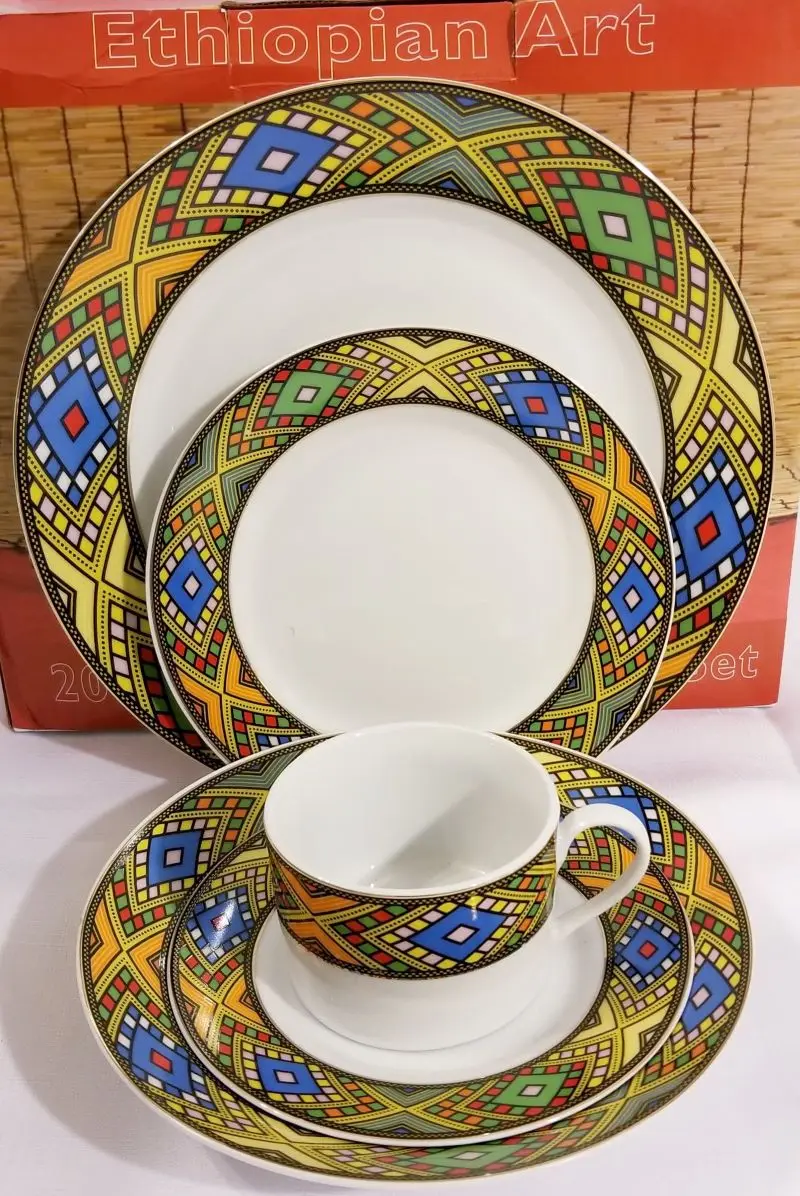 2022 hot sale 20pcs dinner set for habesha saba design
