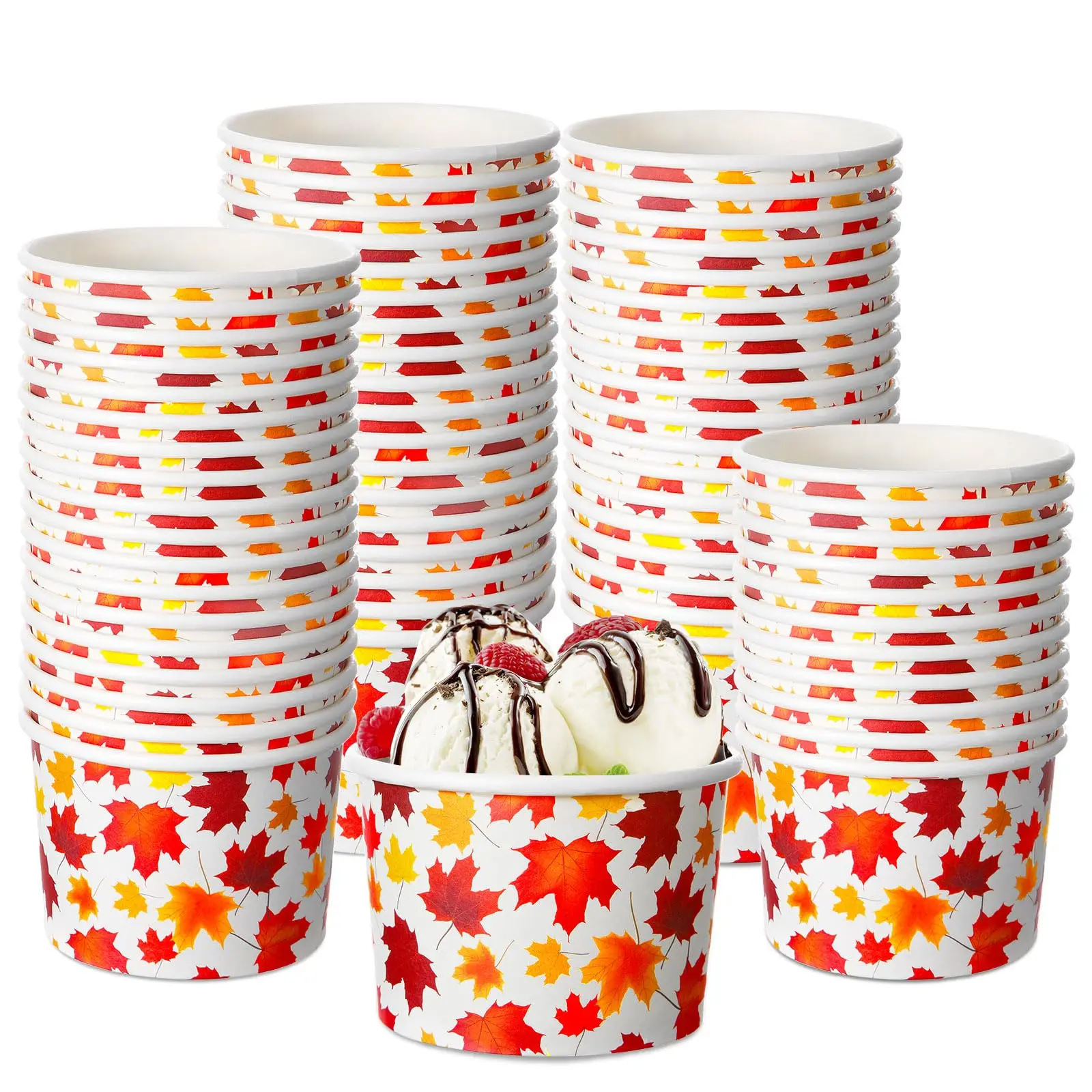 OEM&ODM&OBM Ice Cream Soup Bowls Disposable Bowl for Soup Eco Friendly 9 Oz Thanksgiving Day Treat Snack Colourful 200ml Paper