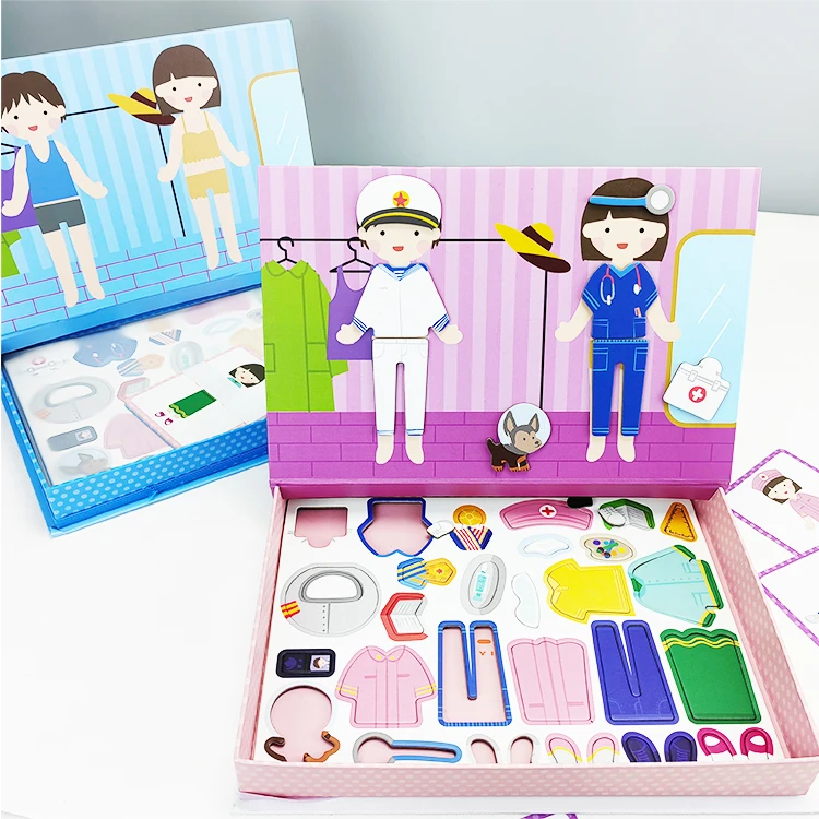 Factory Magnetic Book Jigsaw Puzzle Games Children Educational Play Game Toy Magnetic Puzzle For Kids