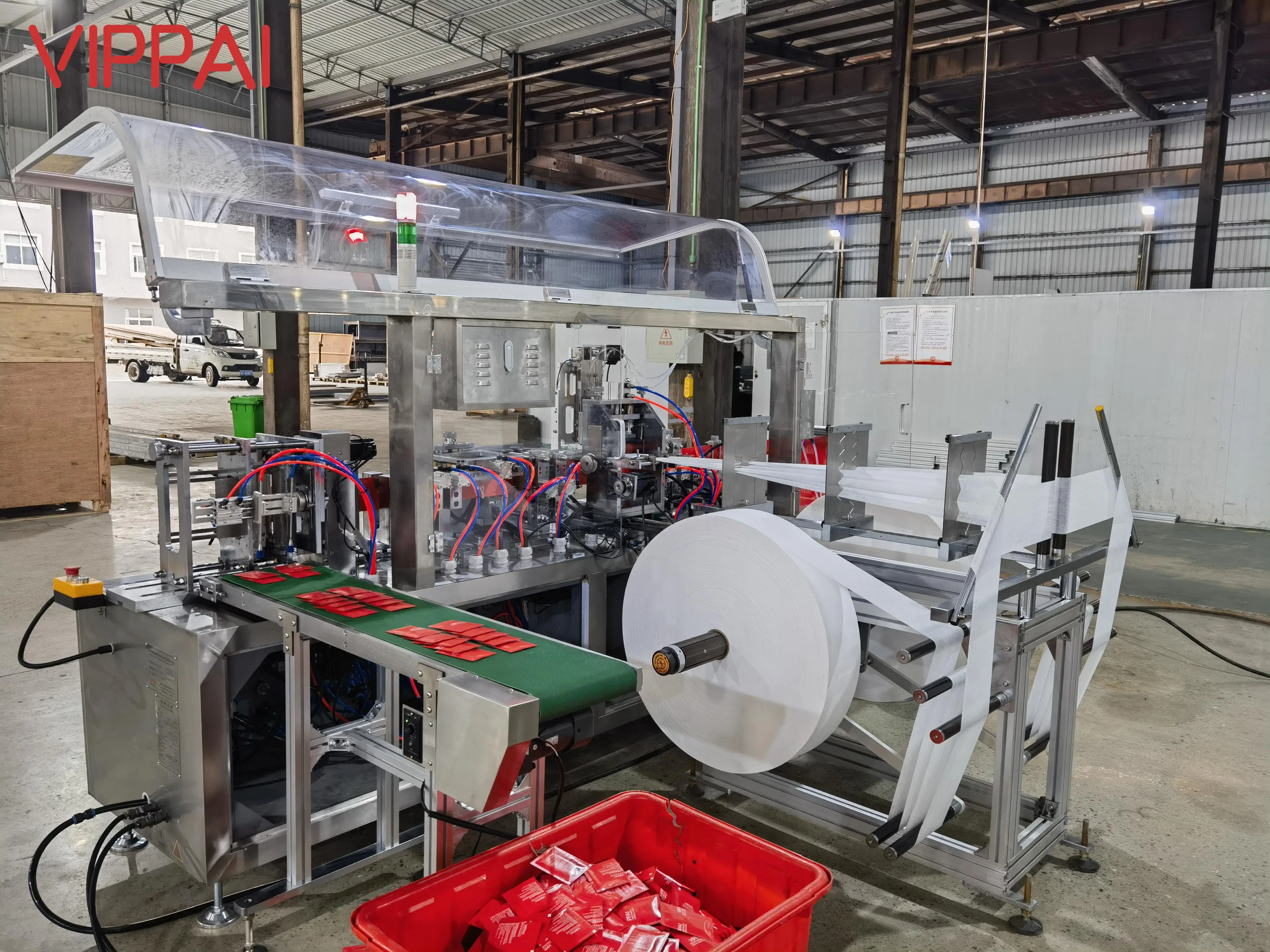 VIPPAI Individual Full-automation Four Side Sealing Single Sachet Wet Wipes Machinery Making Machine