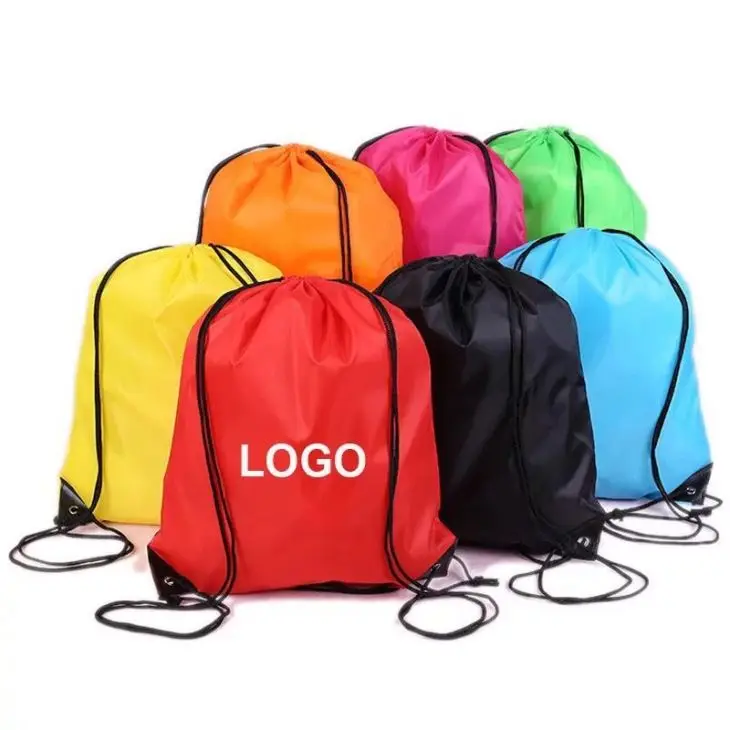 wholesale 210D polyester drawstring bag promotional sport drawstring backpack