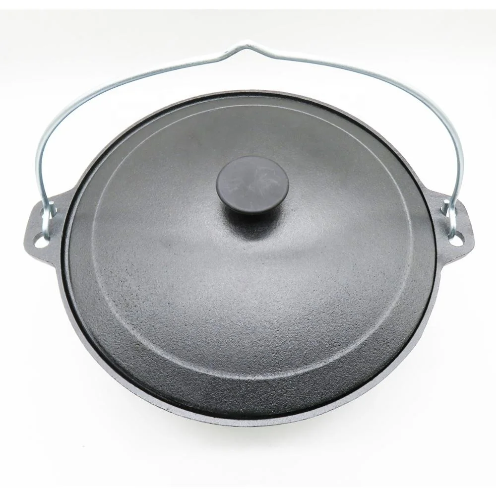 Preseasoned cast iron Russian cauldron wok kazan pot for Making Pilaf