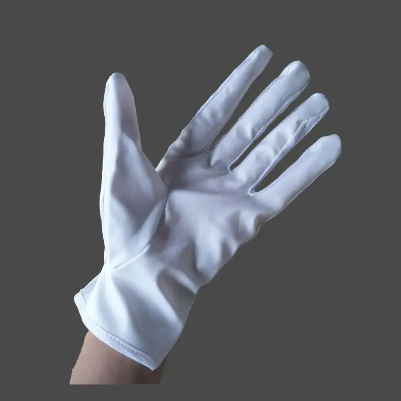 Lint free white PU pink stripe fingertip coated gloves ESD Gloves