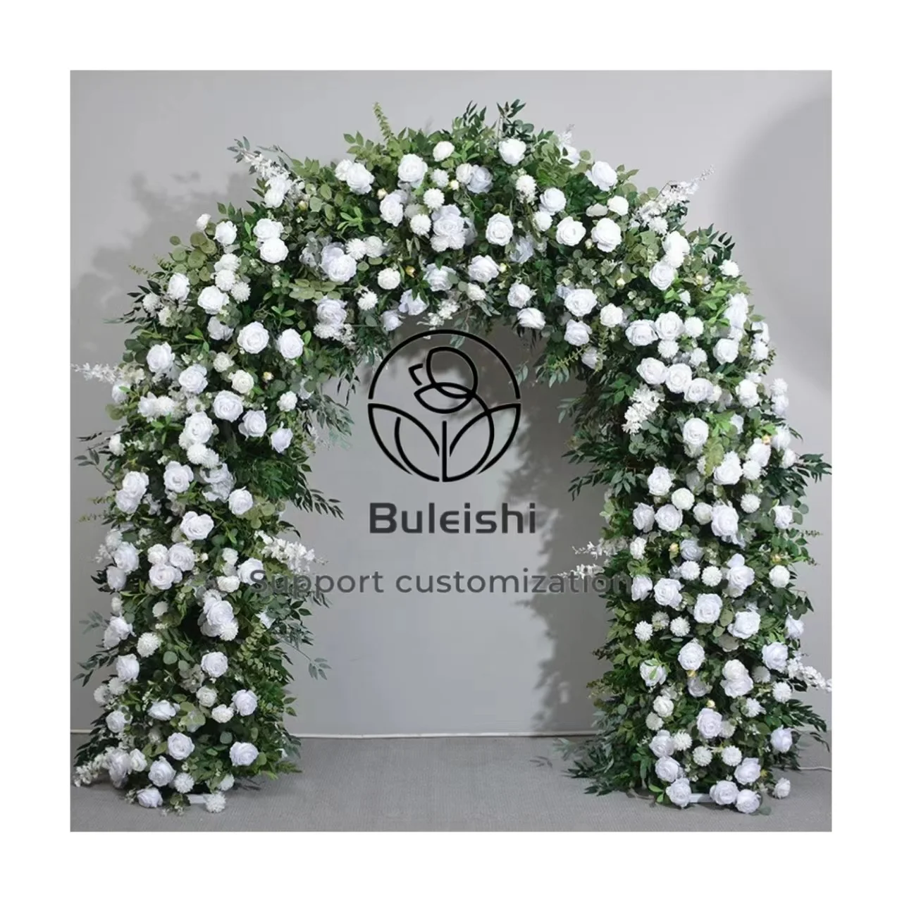 Square heart shape horn Flower arch Floral wedding arch wedding entrance arch with flowers